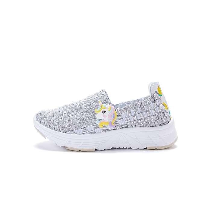 Kids Higher Woven Shoes Silver